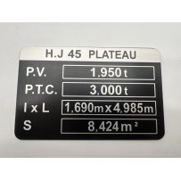 Plaque de tare HJ45 plateau DTC Parts pour Land Cruiser 40