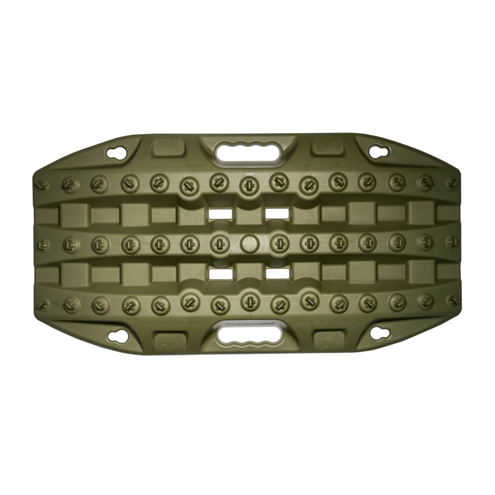 Plaque à sable Maxtrax Jaxbase vert olive : appui cric 4x4 fiable