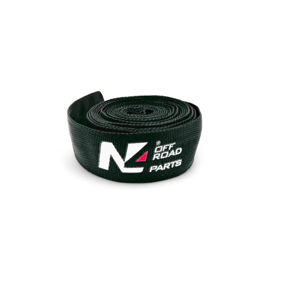 Protection corde treuil 12mm N4-Offroad noire, gaine résistante 4x4
