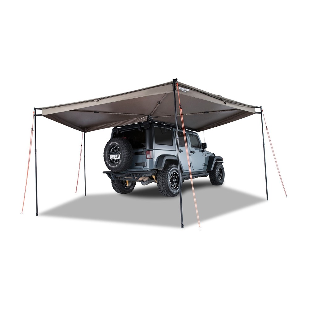 Auvent Batwing droit Rhino Rack : ombre 270° pour bivouac offroad