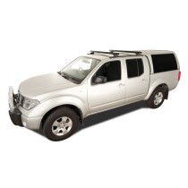 Barres de toit noires Heavy Duty Rhino Rack Navara D40 2005-2015