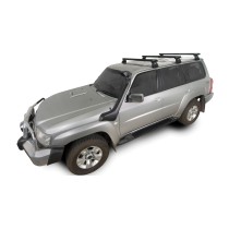 Kit 3 Barres de Toit Noires Rhino Rack Nissan Patrol Y61 1997-2017