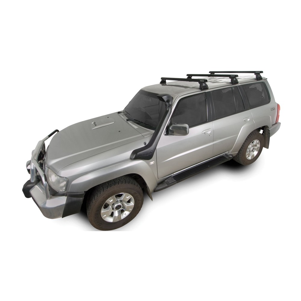 Kit 3 Barres de Toit Noires Rhino Rack Nissan Patrol Y61 1997-2017