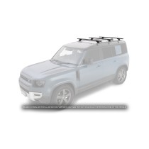 Barres de toit Vortex 1370mm Defender II 110 – Kit 3 Noir Rhino Rack