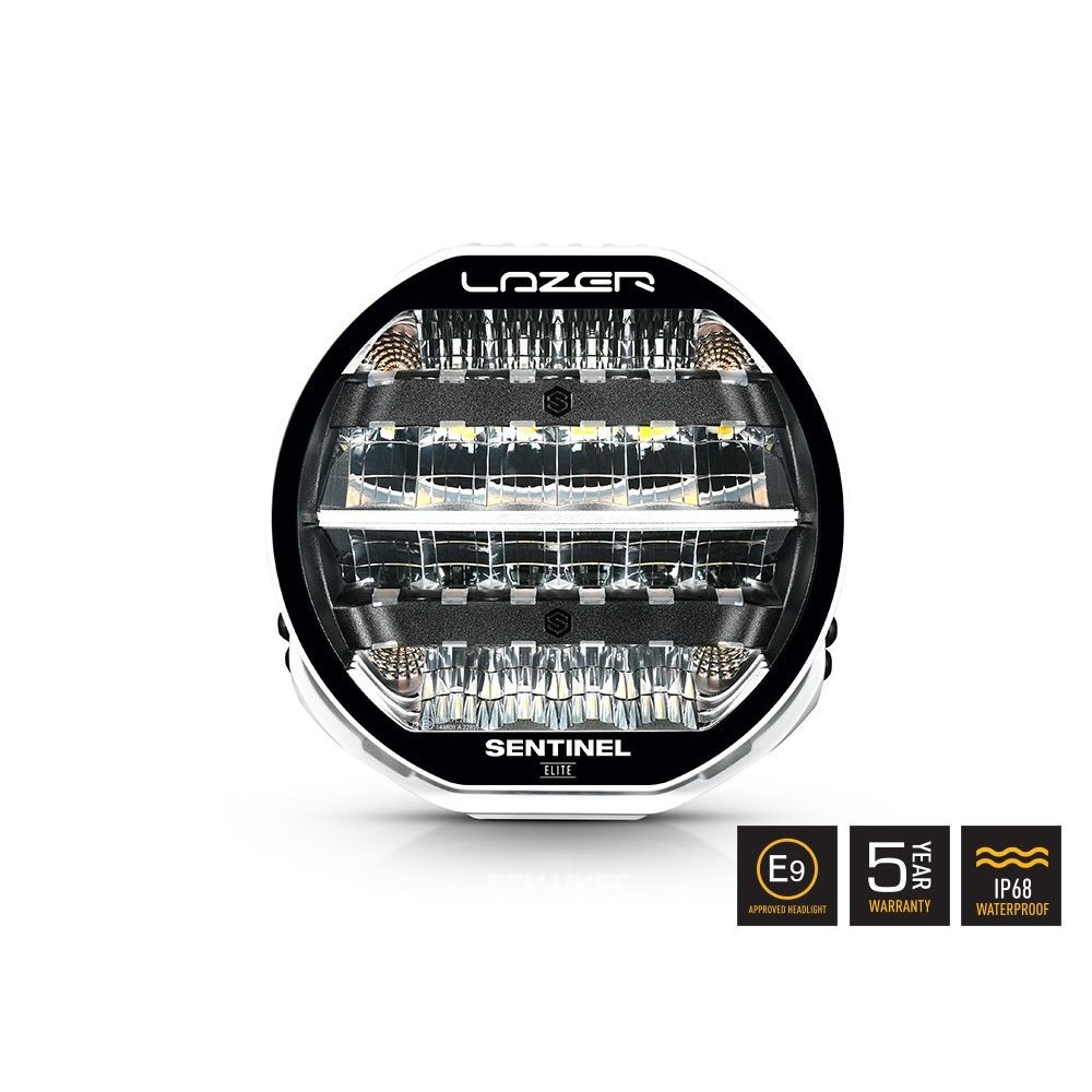 Phare LED Lazer Sentinel 9" ELITE PL2 Blanc – Double module 23 580 lm ultra longue portée