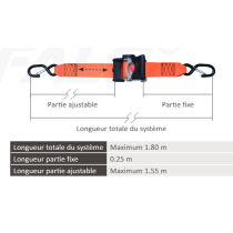Sangle arrimage auto-rétractable 50mm 1,8m LC750kg – Sécurité 4x4