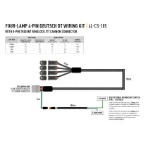 Kit de câblage 4 lampes LED LAZER avec connecteur ITT robuste