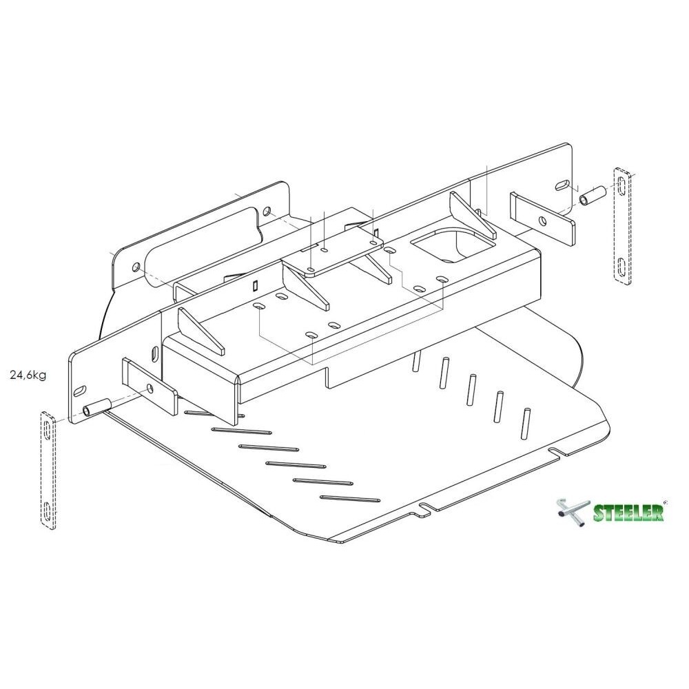 Platine treuil PC Ford Ranger 2019-2022 avec radar, robuste et fiable