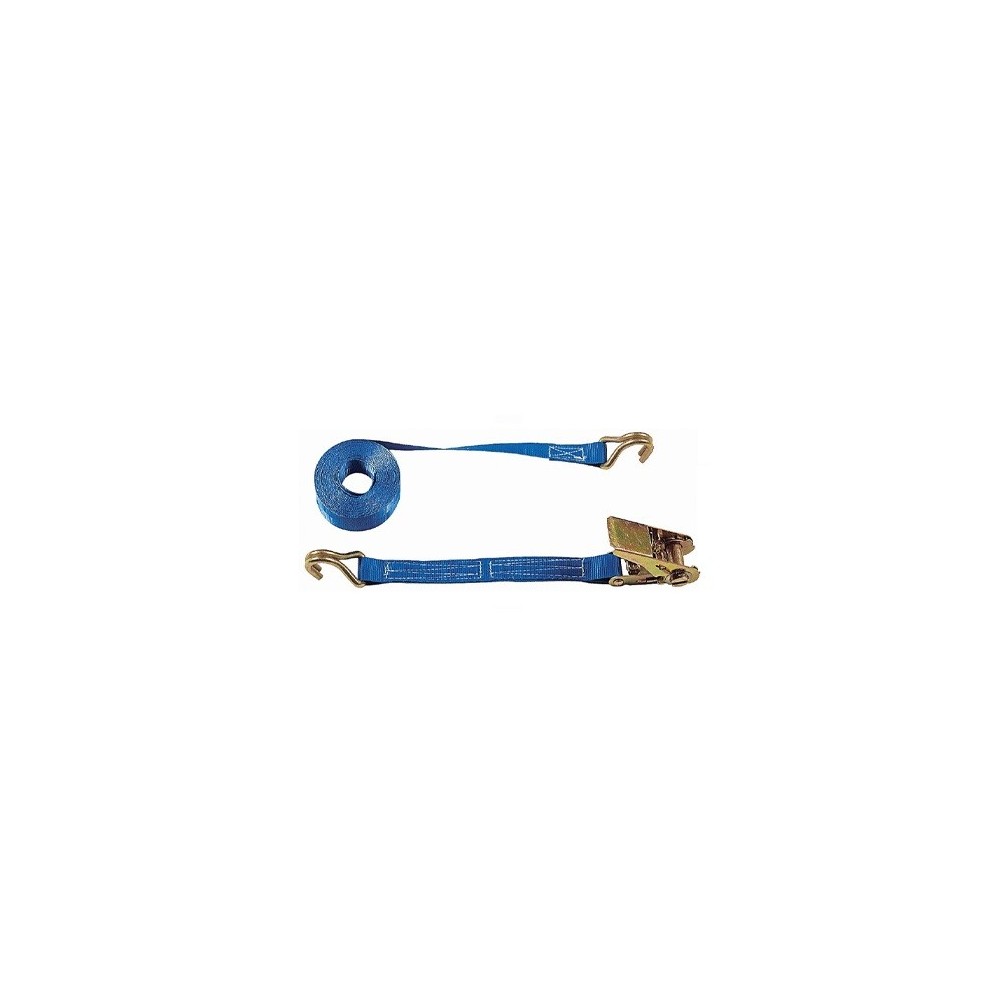 Sangle arrimage à cliquet 25mm x 5m bleue - Sécurité 4x4