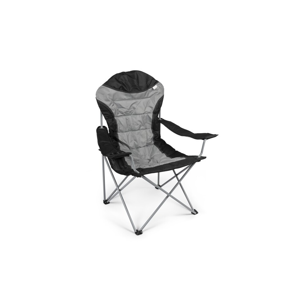 Fauteuil Kampa XL dossier haut gris : confort camping et bivouac