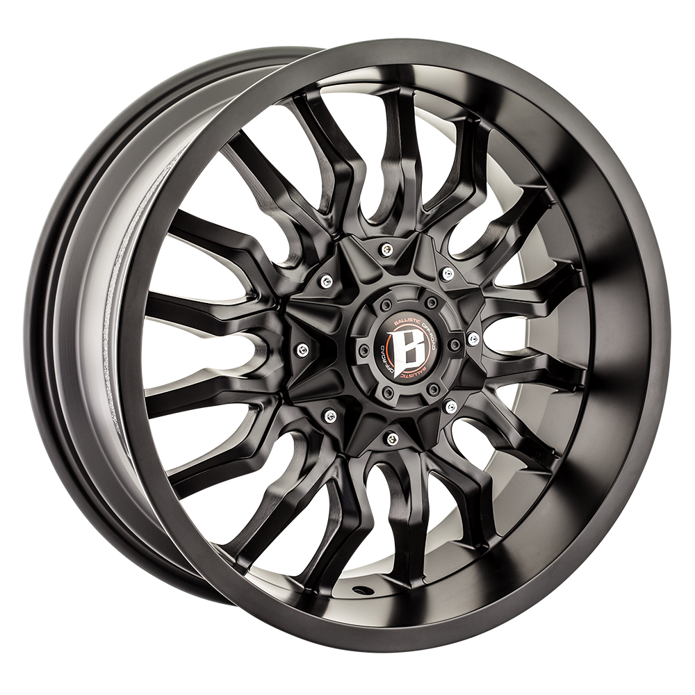 Jante aluminium BALLISTIC 972 9x18 noire, style et robustesse