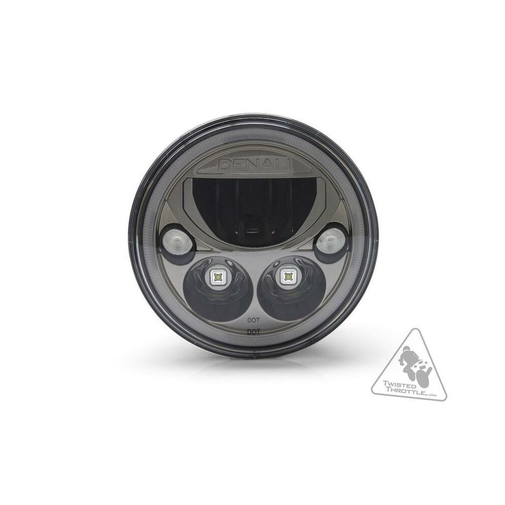 Module de phare LED DENALI M7E E-MARK, 7.0" rond, Chrome Noir
