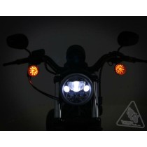 Module de phare LED DENALI M7E E-MARK, 7.0" rond, Chrome Noir