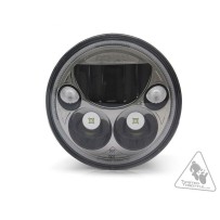 Module de phare LED DENALI M5E E-MARK, 5.75" rond, Chrome Noir