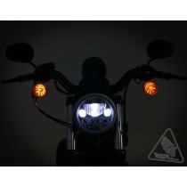 Module de phare LED DENALI M5E E-MARK, 5.75" rond, Chrome Noir