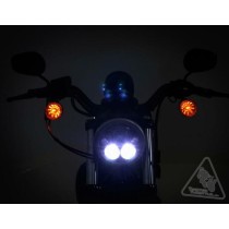 Module de phare LED DENALI M5E E-MARK, 5.75" rond, Chrome Noir