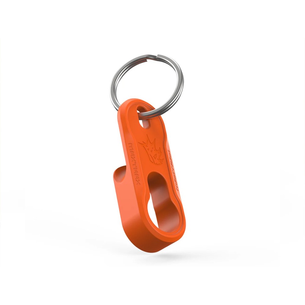 Porte-clés Maxtrax orange : outil serrage goupilles + décapsuleur