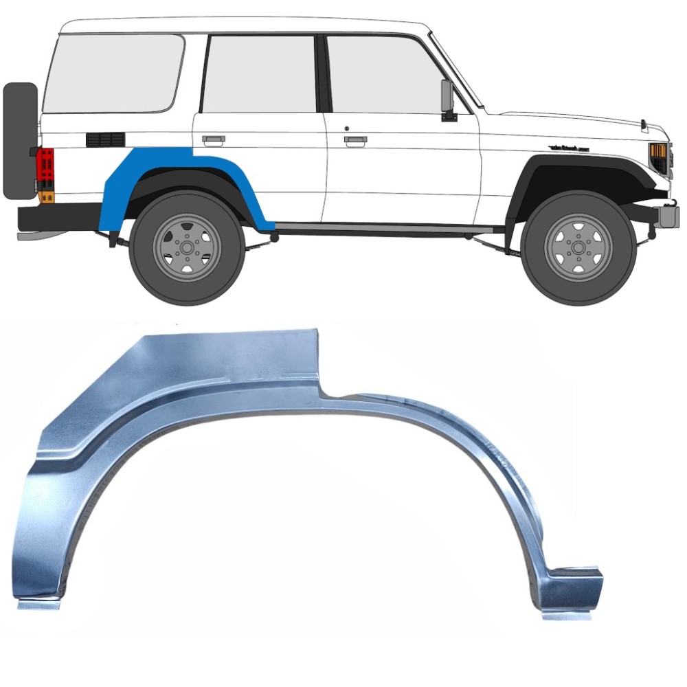 PANNEAU DE RÉPARATION ARC D’AILE ARRIÈRE DROITE – TOYOTA LAND CRUISER J60 / J70 – 1980–1990