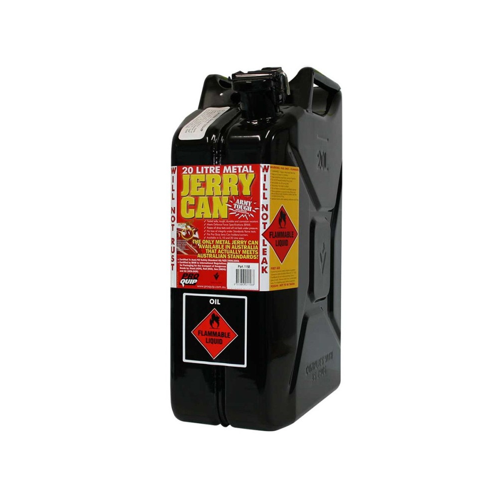 Jerrycan carburant métal noir 20L US - Robustesse 4x4 & Offroad