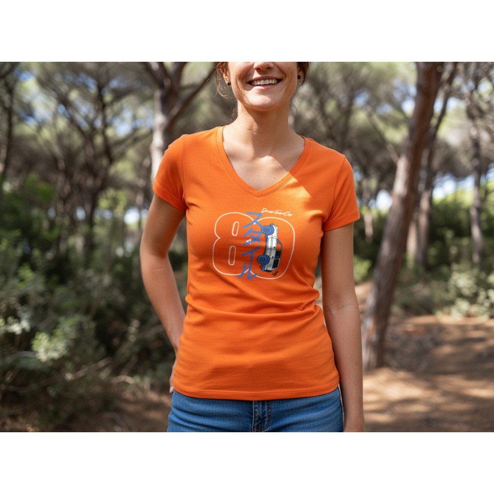 Tshirt femme HDJ80 Dream Team Car orange – Style unique, coton doux