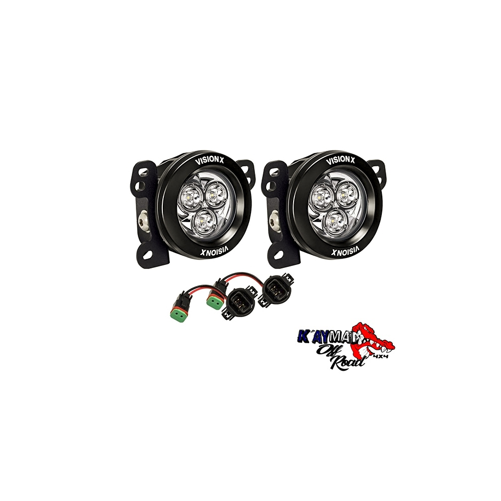 Kit de phares antibrouillard LED pour Jeep Wrangler JK – Montage origine – IP68