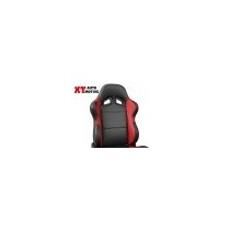SIEGE SEMI-BAQUET CUIR PVC NOIR-ROUGE