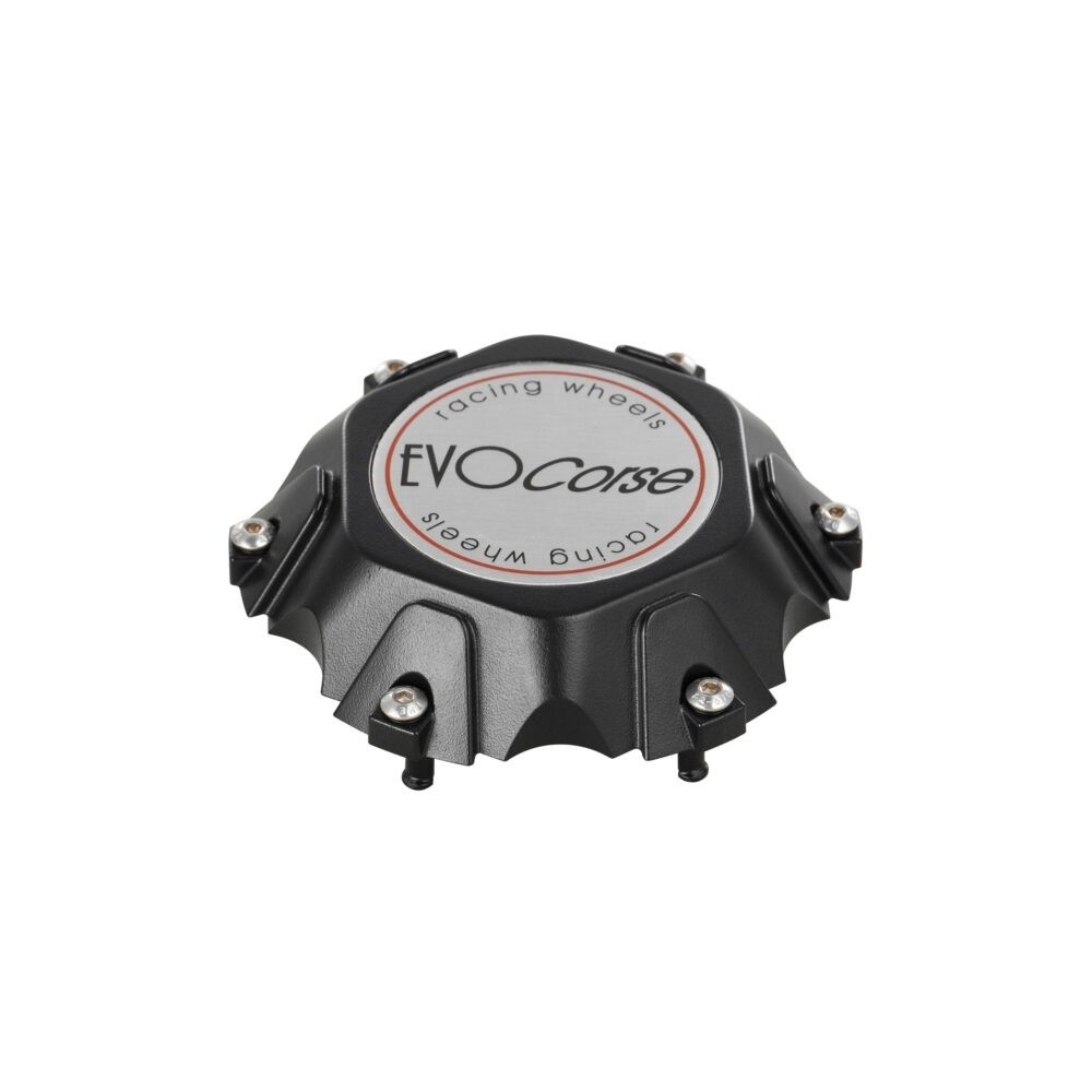 Cache moyeu noir EVO Corse C70 – 6x139,7 – écusson gris