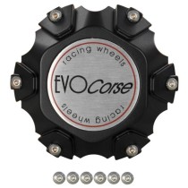 Cache moyeu noir EVO Corse C70 – 6x139,7 – écusson gris