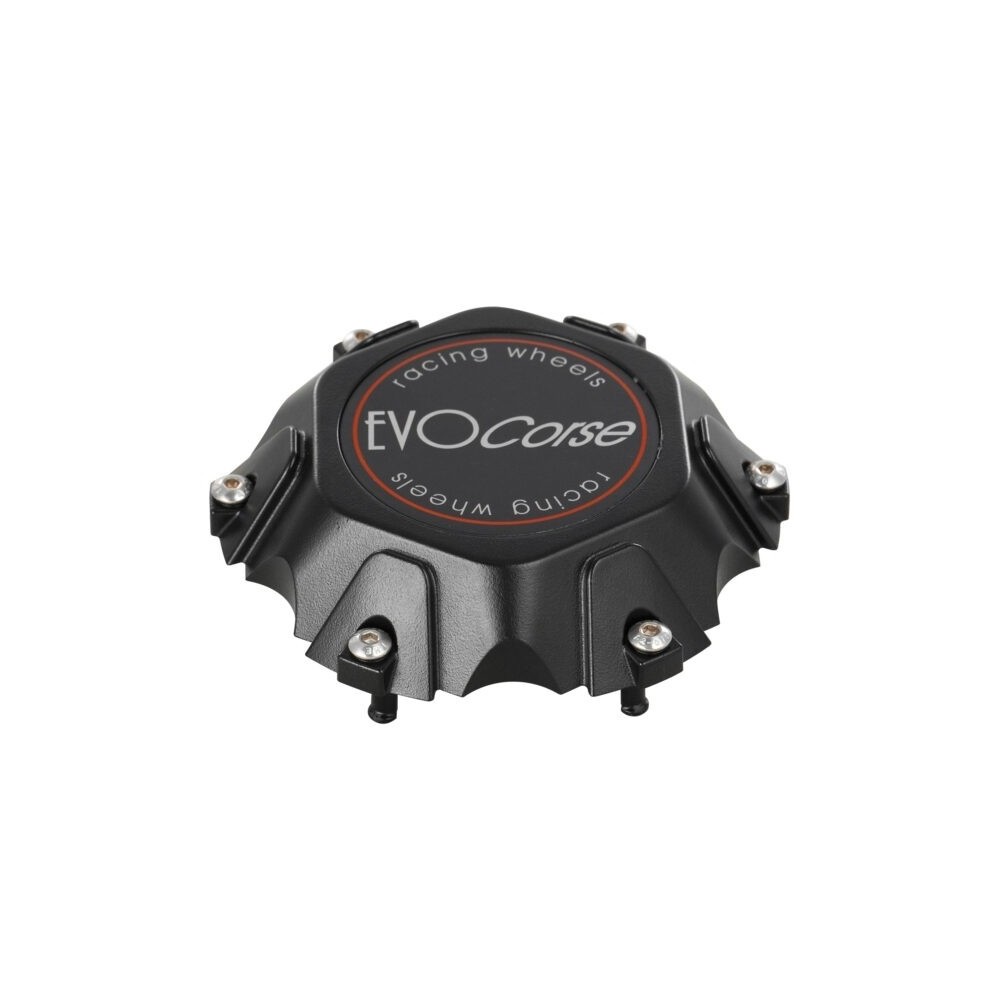 Cache moyeu noir EVO Corse C70 – 6x139,7 – écusson noir