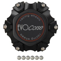 Cache moyeu noir EVO Corse C70 – 6x139,7 – écusson noir