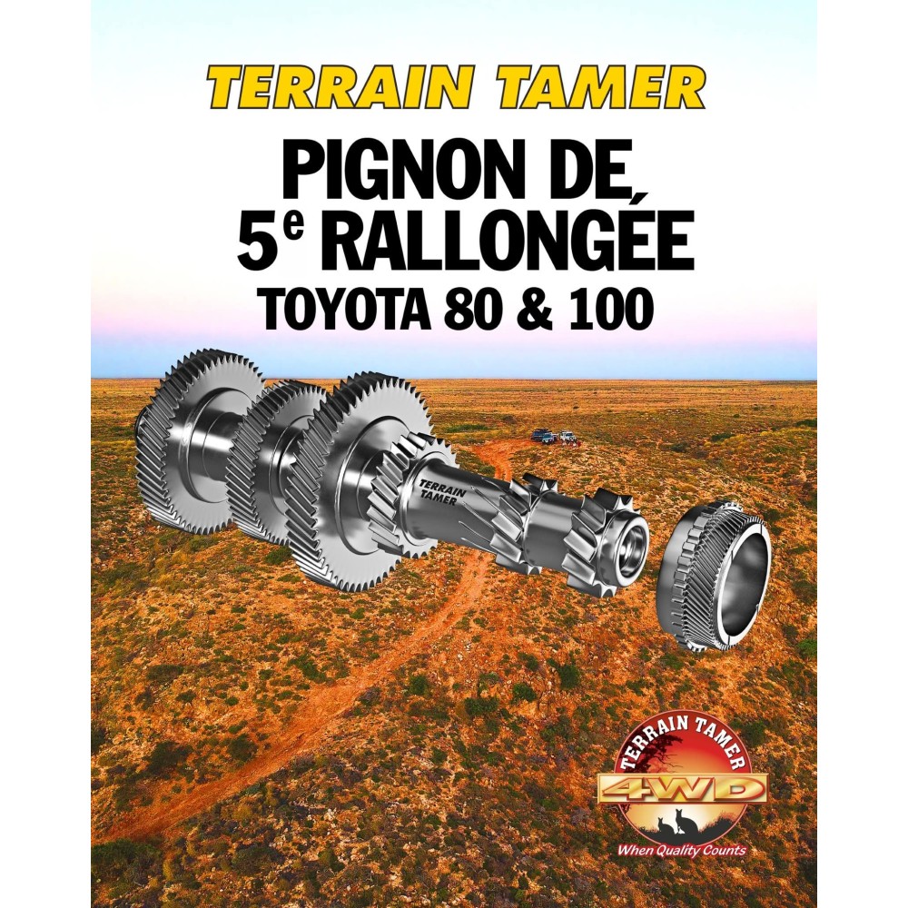 Kit pignon de 5ème vitesse rallongée – Terrain Tamer – Toyota HDJ80 / HDJ100 – Réduction régime moteur -20%