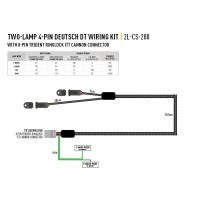 KIT de câblage 2 lampes 12V LAZER, connecteur 4 broches robuste