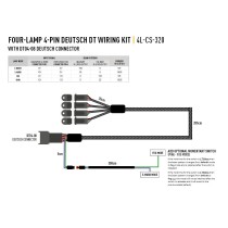 KIT de Câblage 4 Lampes LAZER avec Connecteur DT04-08 4x4