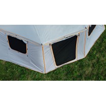 Parois auvent Rockalu 450 droit moustiquaire porte