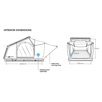Tente de toit rigide ARB Intrepid Slimline 3.0 Large, confort 3 places