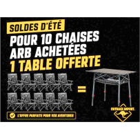 PACK 10 CHAISES  TABLE OFFERTE - Chaise bivouac pliante ARB Base Camp