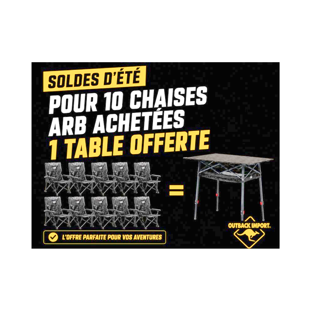 PACK 10 CHAISES  TABLE OFFERTE - Chaise bivouac pliante ARB Base Camp