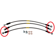 KIT DE 3 FLEXIBLES DE FREIN +10 CM embouts femelle