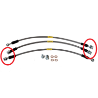 KIT DE 3 FLEXIBLES DE FREIN +10 CM embouts femelle