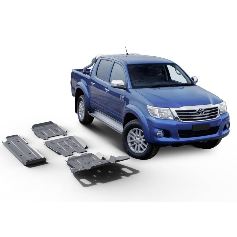 Kit 4 Blindages Aluminium 6 mm RIVAL Toyota Hilux Vigo KUN25 KUN26 2007-2015