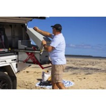 Cuisine Coulissante ClearView 74 L avec Plans de Travail et Évier