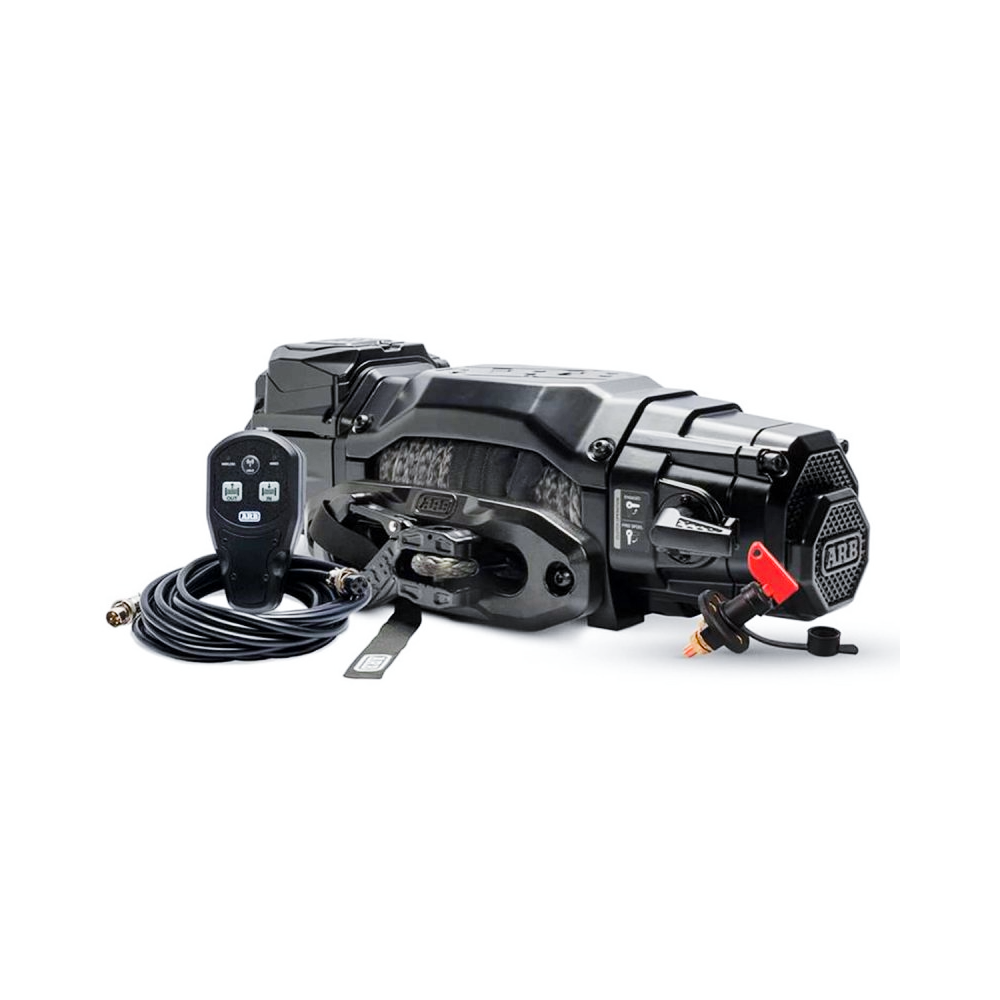Treuil ARB 4,5T 12V avec corde synthétique 28M grise 4x4
