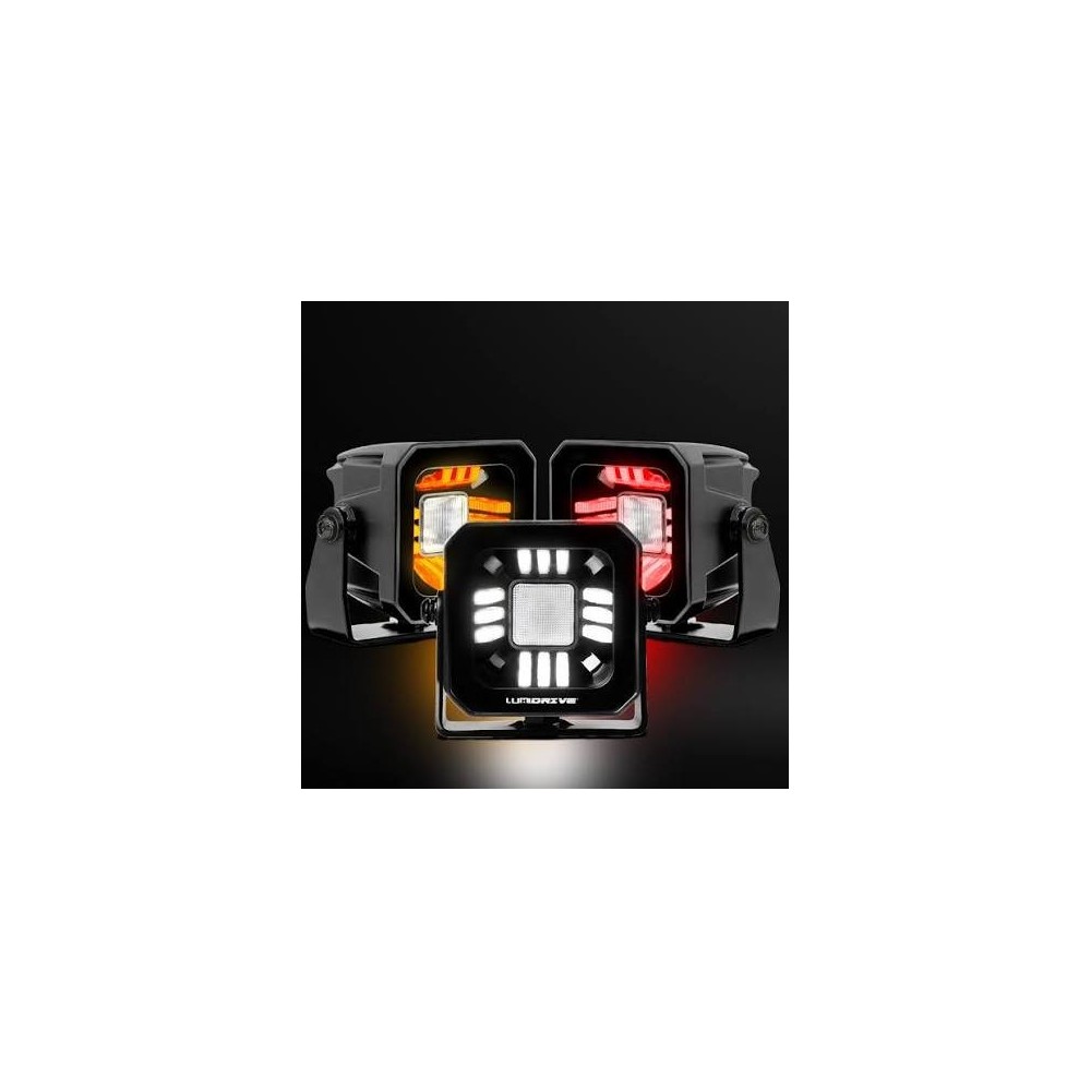 Feu Dark Drive 25W Lumidrive : Éclairage LED Blanc/Orange Puissant