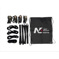 Kit 4 sangles à cliquet N4-Offroad 25mm x 4,5m + sac offert