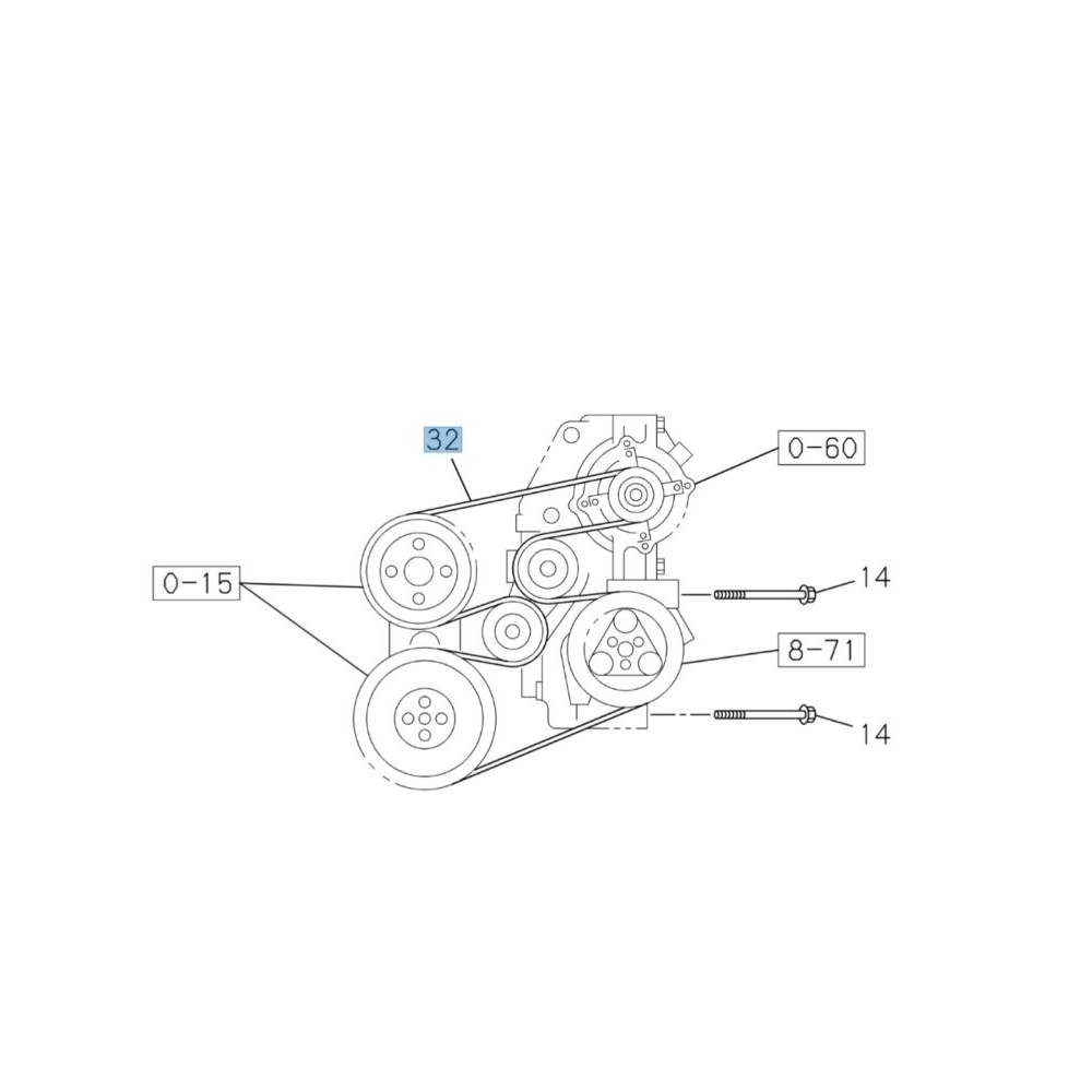 Courroie de compresseur clim Isuzu D-Max II 2017-2020 origine