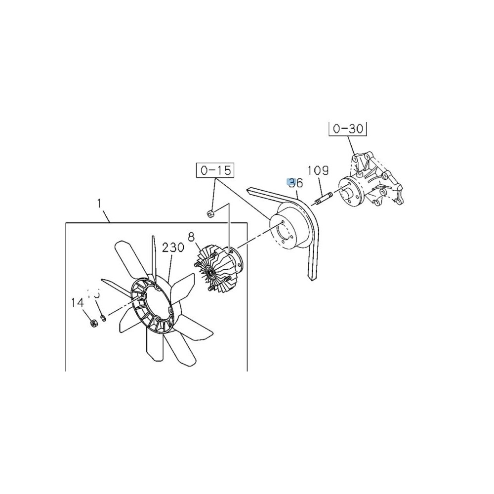 Courroie ventilateur Isuzu DMax I 2004-2006, qualité origine