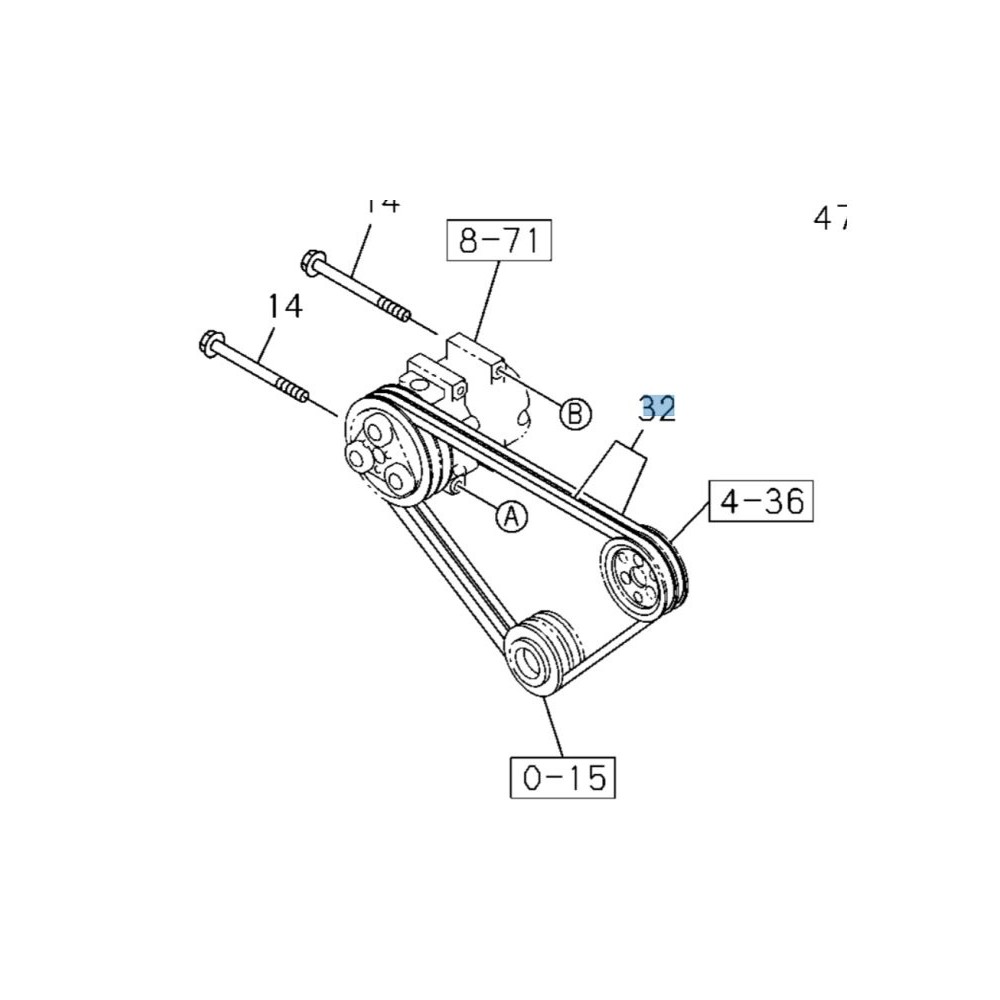 Courroie de compresseur clim Isuzu DMax I 2004-2006 d’origine