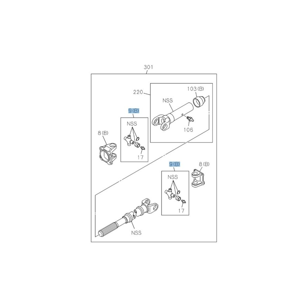 Kit croisillon arbre transmission avant Isuzu D-Max 2007+ fiable