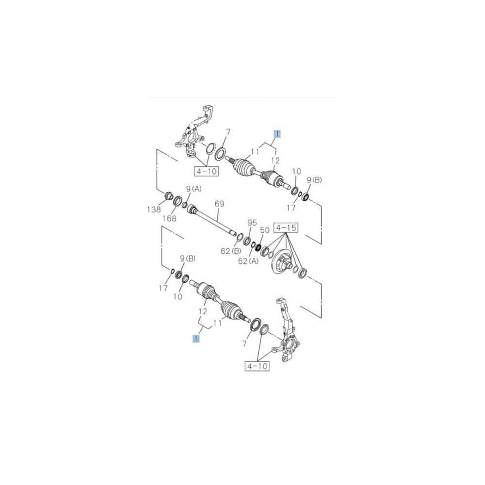  Cardan avant complet Isuzu DMax III 2020+ origine constructeur 