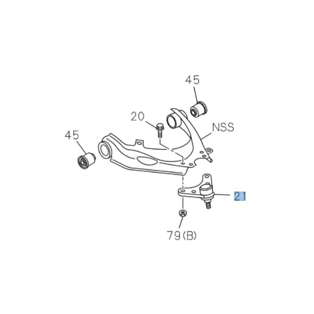 Rotule suspension supérieure avant Isuzu D-Max II 2012-2020 fiable